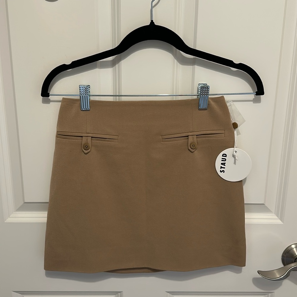 STAUD Tan Mini Skirt